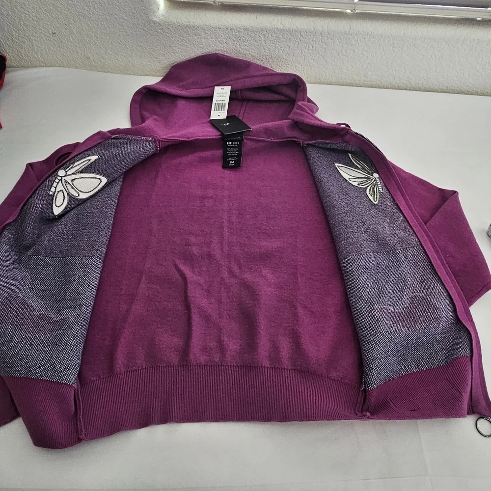 Disney Eeyore Zip Hoodie BoxLunch Exclusive Purple Embroidered Size S